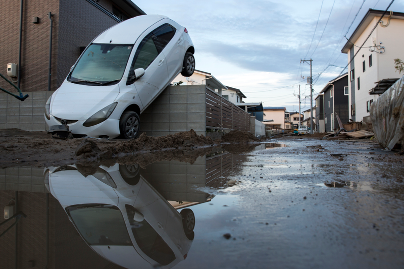 The floodwaters were so strong, they moved entire vehicles.